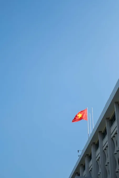 Vietnam flag on roof top